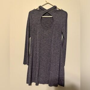 Blue Crest long sleeved dress with back cutout